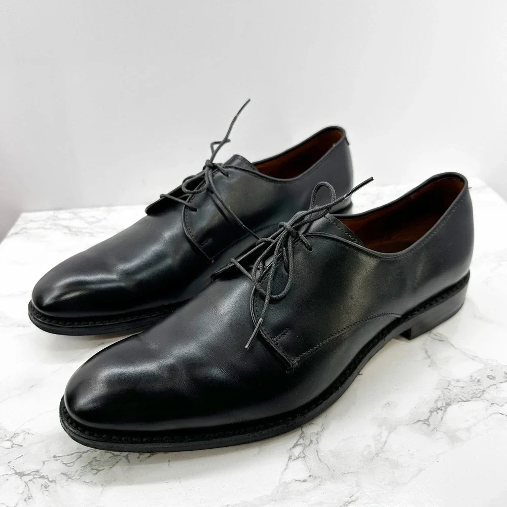 Allen Edmonds Kenilworth Derby Mens 9.5 Black Plain‎ Toe Oxford Dress Shoes